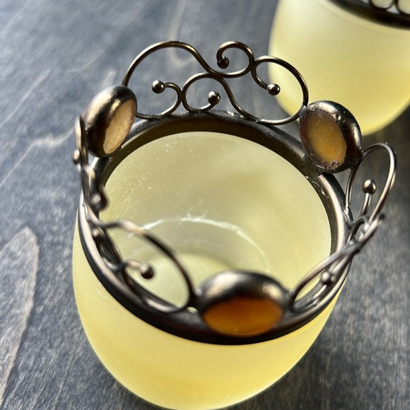 Retired Partylite Paris Retro votive holders (pair) - Picture 3 of 6